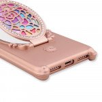 Wholesale iPhone 7 Plus Rose Diamond Mirror Case (Hot Pink)